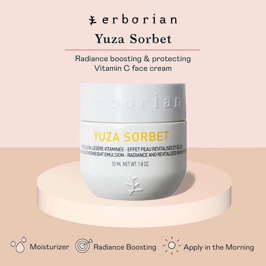 Erborian Vitamin C Face Cream, Yuza Sorbet - Day Cream That Hydrates, Boosts Radiance, & Soothes Dehydrated Skin - Facial Moisturizing With Vitamin C