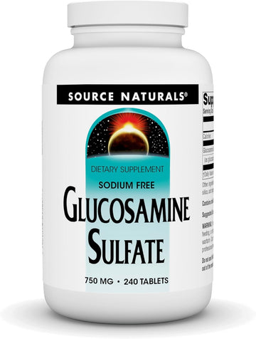 Source Naturals Glucosamine Sulfate, Sodium-Free 750 Mg For Joint Support - 240 Tablets