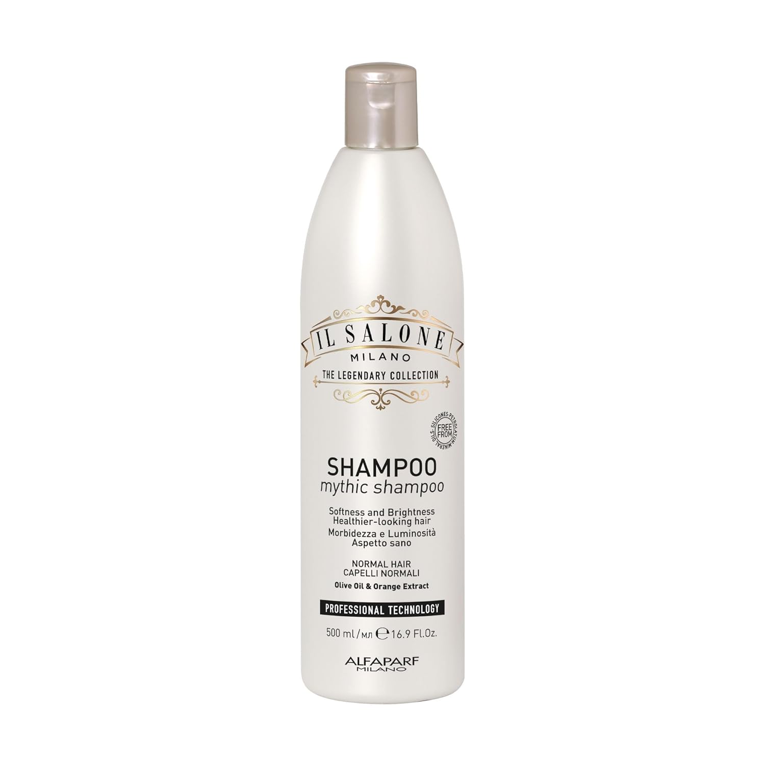 Il Salone Milano Professional Mythic Shampoo - Moisturizing Shampoo For Normal Hair - Gently Cleanses While Adding Shine, Softness And Hydration - Salon-Quality Hair Care (16.9 Oz / 500 Ml)