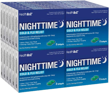 Healtha2Z® Nighttime | Cold & Flu Medicine | Powerful Multi-Symptom Nighttime Relief (192 Softgels)