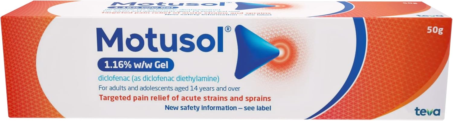Motusol 1.16% W/W Gel 50G - Targeted Pain Relief Of Joints & Muscles In Acute Strains & Sprains