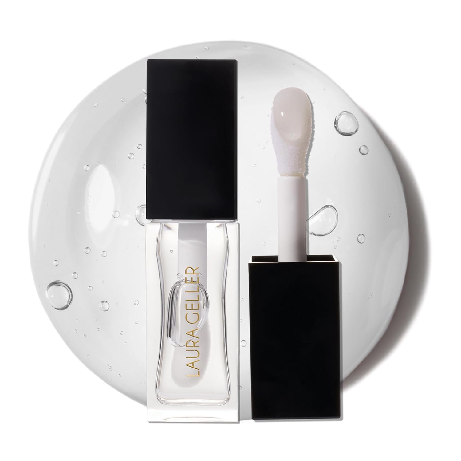 Laura Geller New York Fine Shine Glossy Lip Oil Duo, Sweet Pink + Glass Half Full - Clear Pink Lip Gloss With Hydrating Squalane
