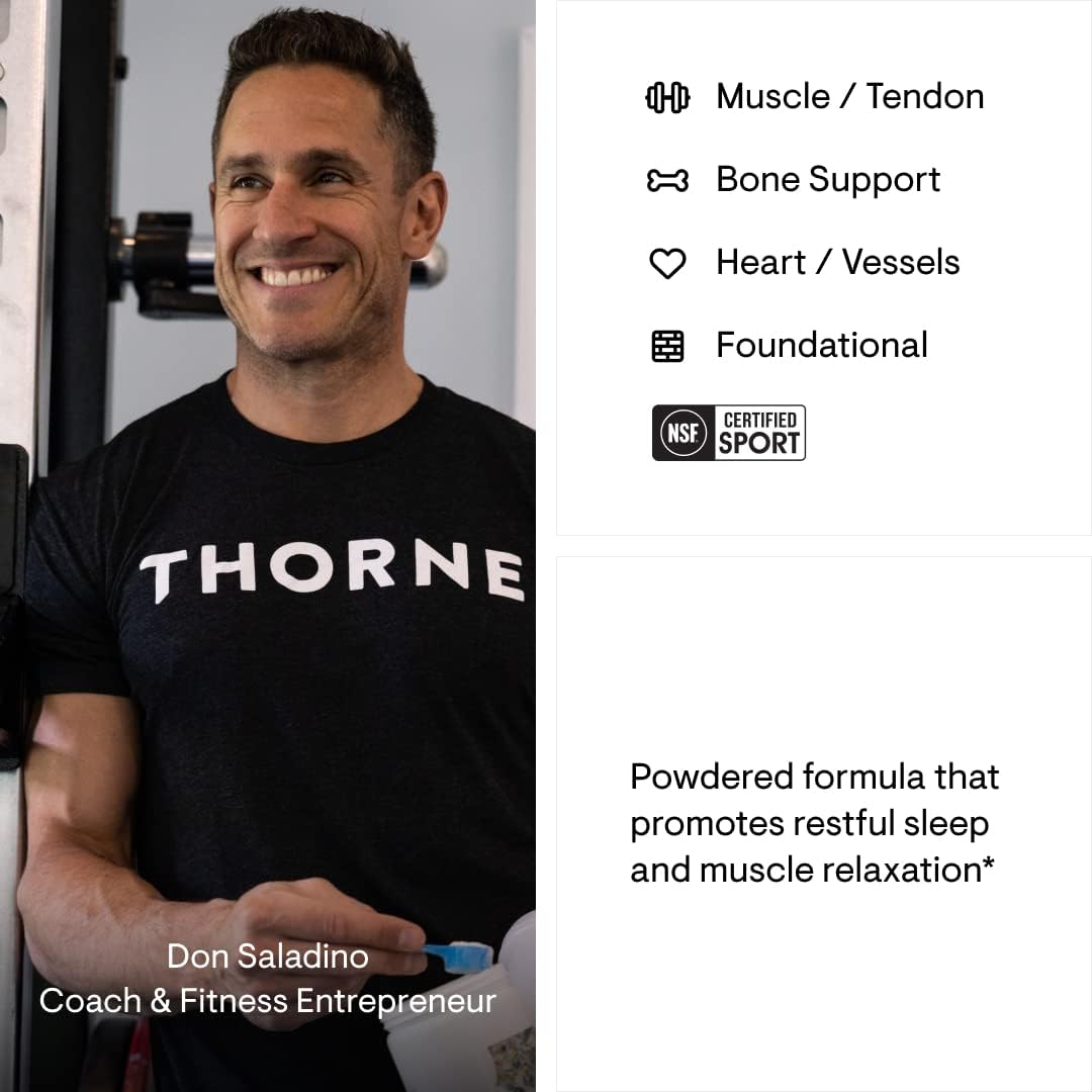 Thorne Sleep Support Duo - Magnesium Bisglycinate Powder + Melaton-3 For Restful Sleep - 60 Servings