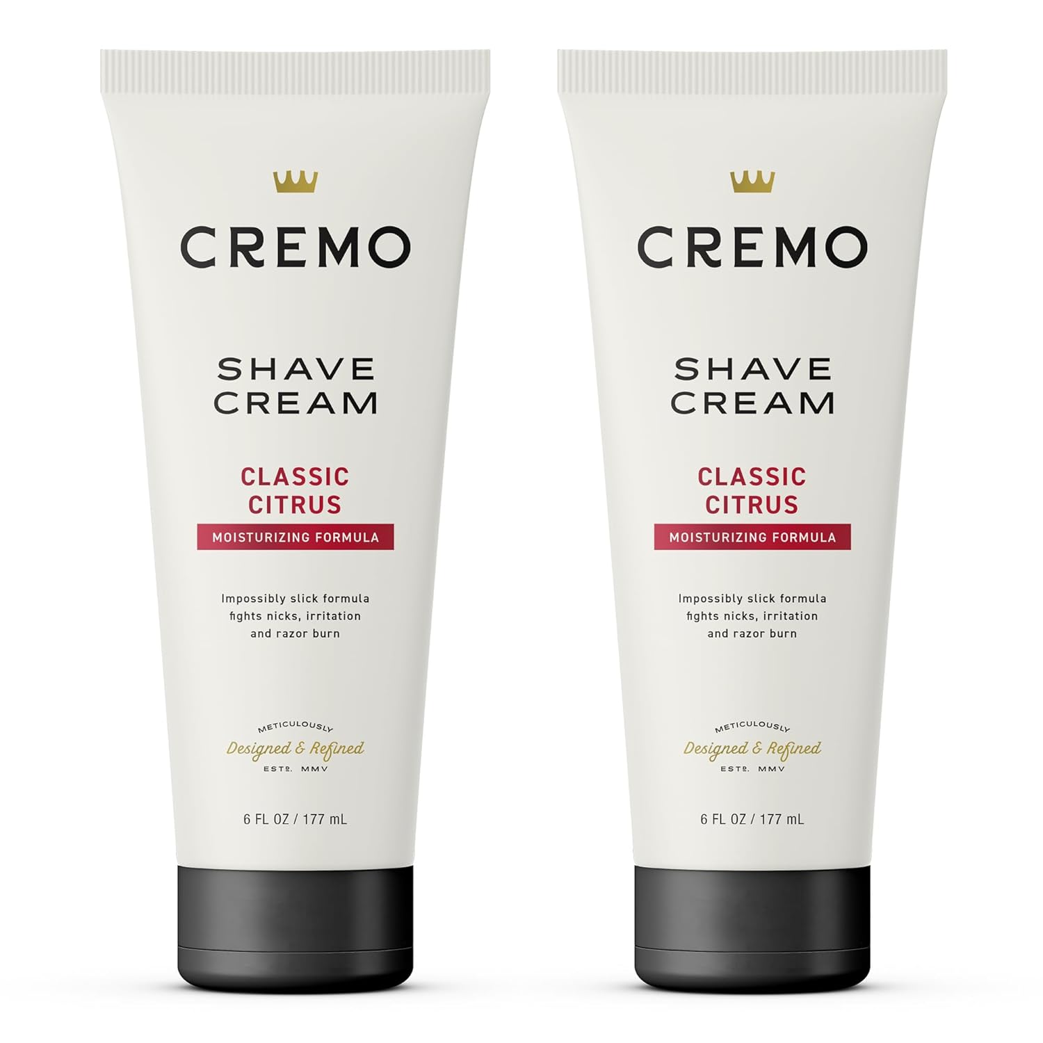 Cremo Barber Grade Original Shave Cream Classic Citrus Moisturizing Formula, Astonishingly Superior Ultra-Slick Shaving Cream Fights Nicks, Cuts And Razor Burn, 6 Fl Oz (2 Pack)