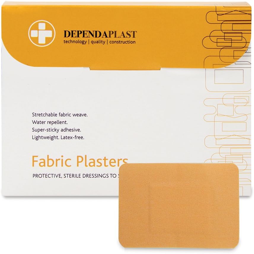 Dependaplast Advanced Fabric Plasters 7.5Cm X 5Cm - Hi Tech Lightweight, Water-Repellent, Flexible, Super-Sticky Adhesive - Box Of 50