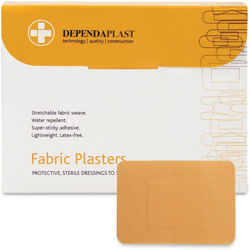 Dependaplast Advanced Fabric Plasters 7.5Cm X 5Cm - Hi Tech Lightweight, Water-Repellent, Flexible, Super-Sticky Adhesive - Box Of 50