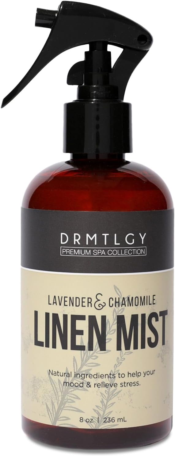 Drmtlgy Natural Lavender Linen Mist And Room Spray. Pure Lavender Essential Oil And Chamomile Pillow Spray, And Fabric Aromatherapy Spray