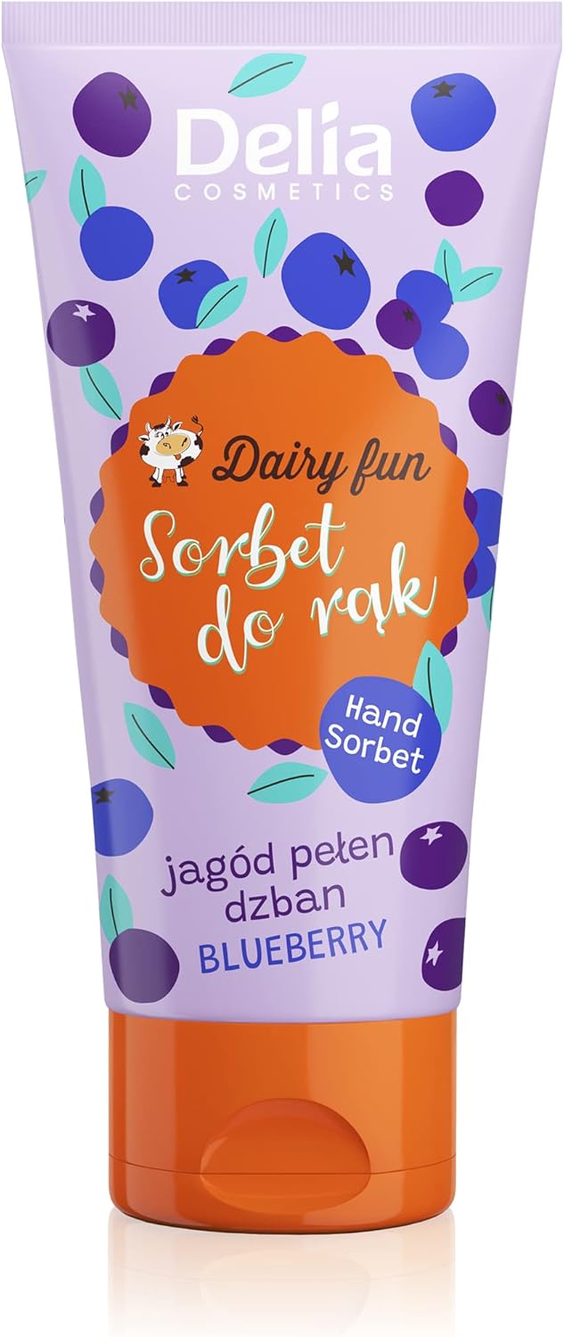 Delia Cosmetics - Dairy Fun - Sorbet For Hands - Wild Strawberry - Moisturizes, Nourishes, Firms, Regenerates - Intense Fragrance - Smooth Skin - Natural Extracts – Hand Cream - 50G