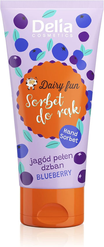 Delia Cosmetics - Dairy Fun - Sorbet For Hands - Wild Strawberry - Moisturizes, Nourishes, Firms, Regenerates - Intense Fragrance - Smooth Skin - Natural Extracts – Hand Cream - 50G