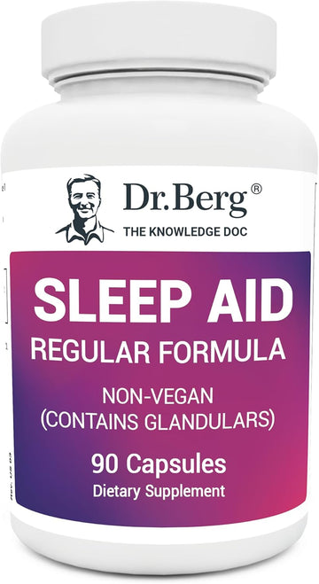 Dr. Berg Sleep Aid Regular Formula – Natural Support for Deep Sleeping Cycles - Fatigue and Stress Support Capsule Helps Calm Body and Mind – Best Non Habit Forming Supplements