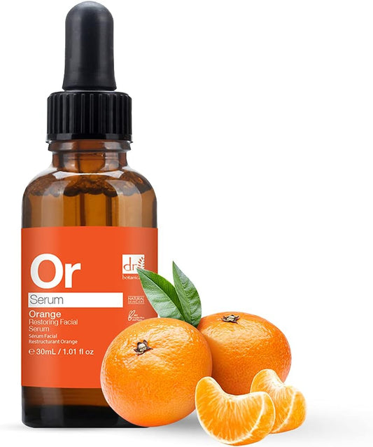 Dr Botanicals Orange Restoring Facial Serum - 30Ml | Anti Ageing, Anti Wrinkle, Brightening, Hydrating Face Serum With Mandarin Peel Oil, Red Algae & Rosa Moschata Oil And Seabuckthorn
