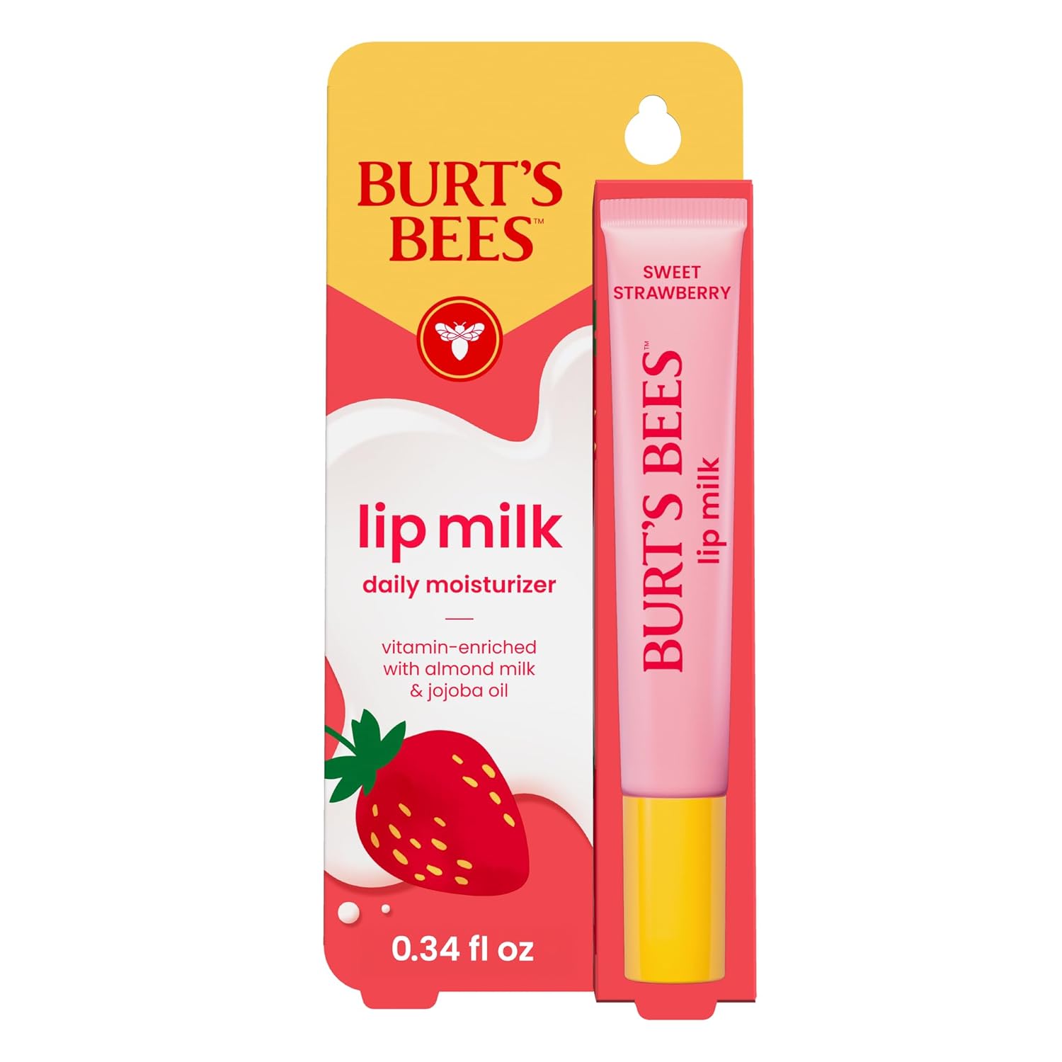 Burt’S Bees Lip Milk, Daily Moisturizer For Lips, Toasted Coconut, Vitamin Enriched Lip Balm With Almond Milk And Jojoba Oil, Hydrating For Softer Lips, 1 Tube, 0.34 Fl Oz