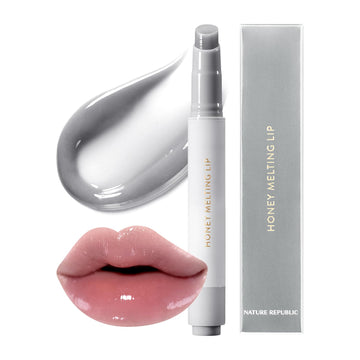 Nature Republic Honey Melting Lip Plumping (12 Gray) Soft Lip Stick, Moody Plump,Lip Gloss,Glossy, Lip Balm, Lip Crayon, Lip Volumizer, Lip Plumper,Valentines Day Gifts, Korean Make Up