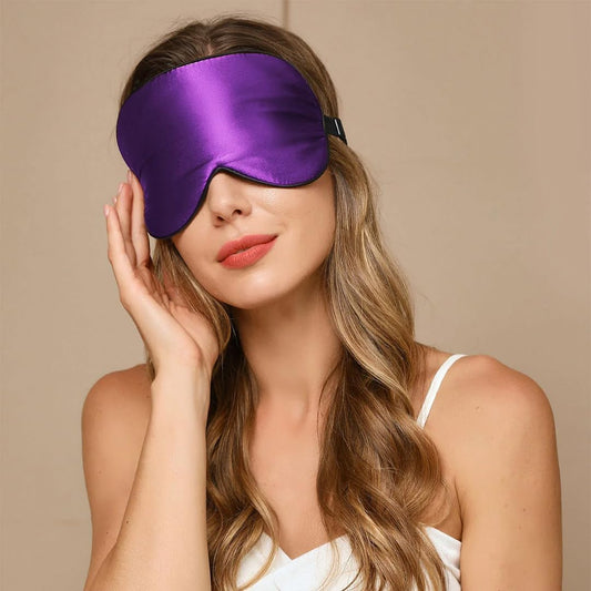 Kandid Pink Silk Eye Mask - The Ideal Blindfold, Adjustable Strap Super-Smooth Soft Sleep Eye Mask For Sleeping - Deep Pink Purple