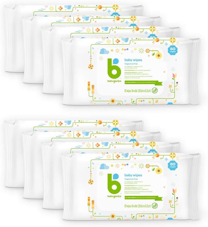 Babyganics Unscented Diaper Wipes, 640 Count, Non-Allergenic And Formulated With Plant Derived Ingredients, Packaging May Vary