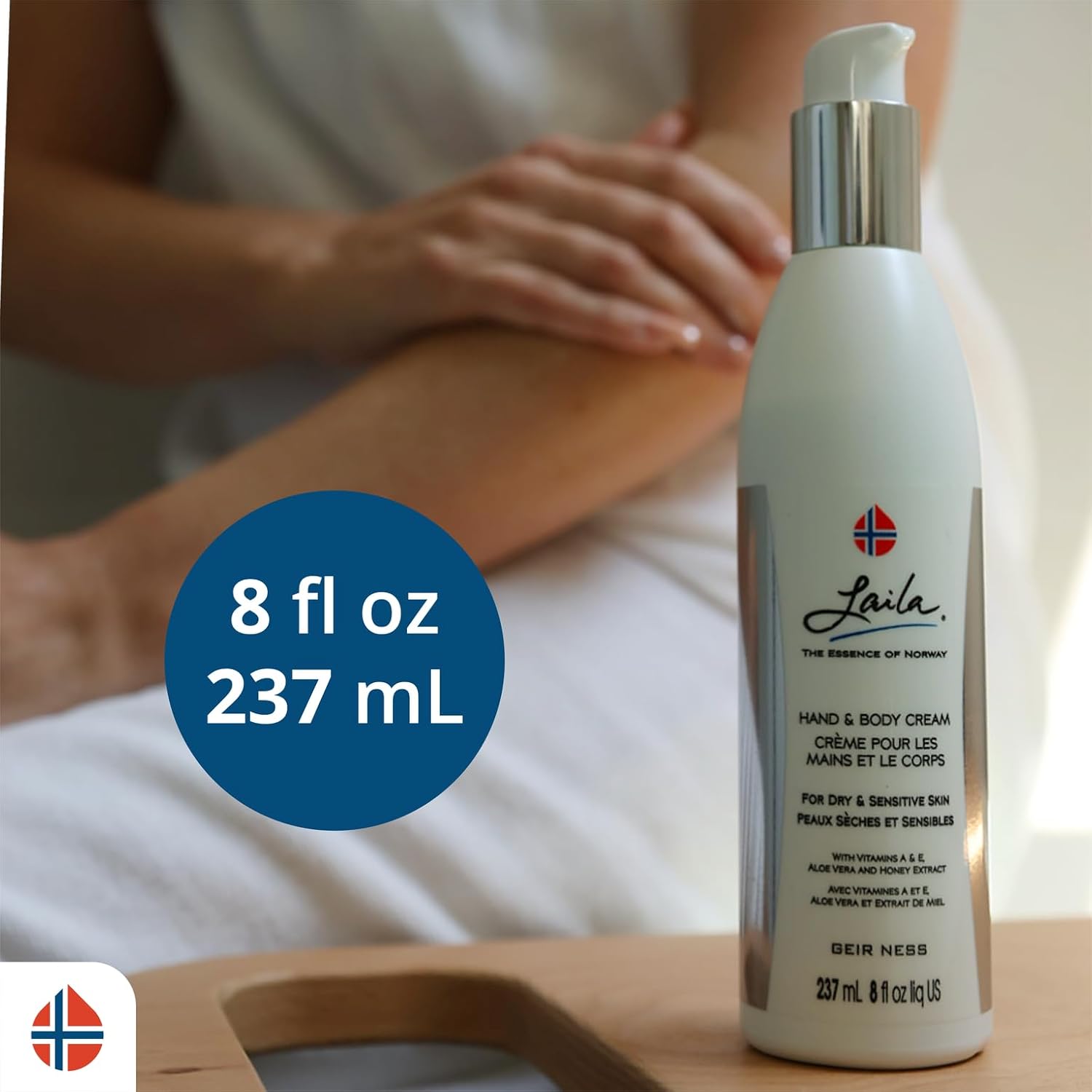 Geir Ness Laila Hand & Body Cream - Skin Moisturizing And Nourishing Formula For Soft And Smooth Hands - Vitamin A & E, Aloe Vera And Honey Extract : Beauty & Personal Care