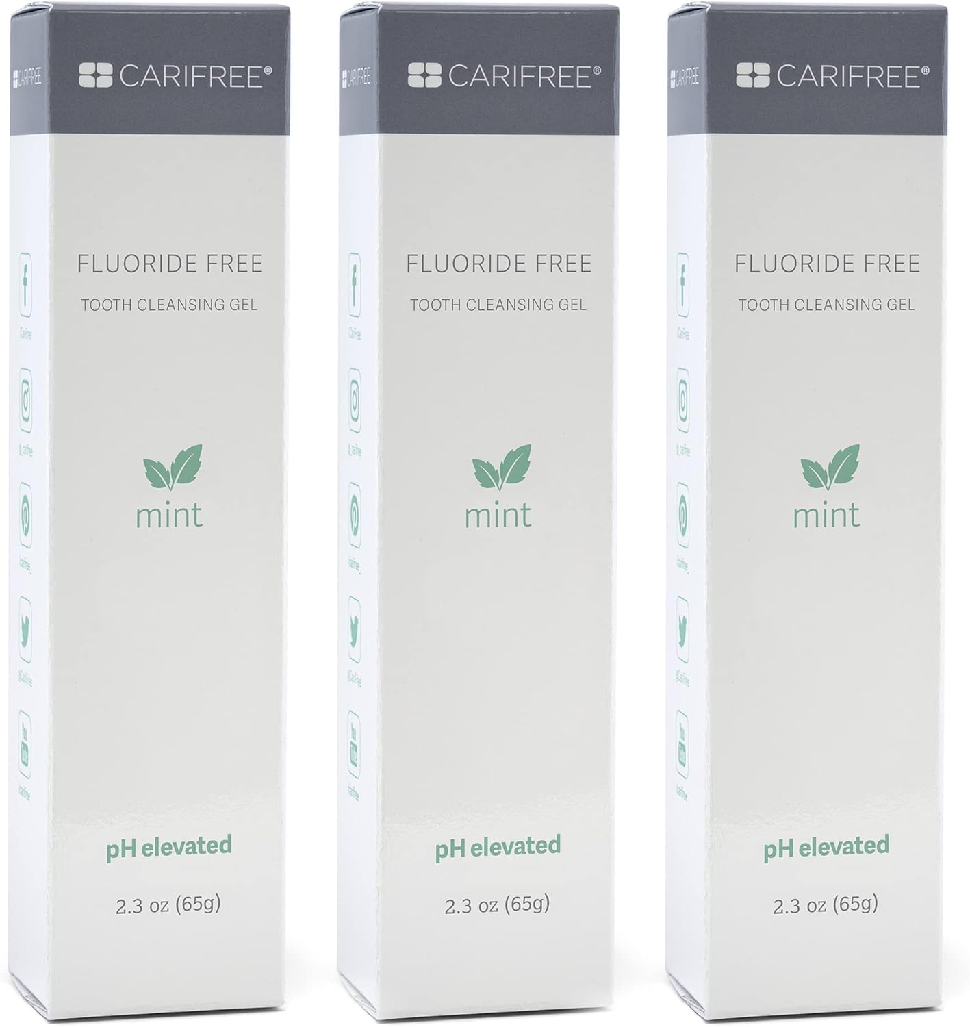 CariFree Fluoride Free Gel (Mint): Neutralizes pH | Freshens Breath and Moistens Mouth | Dentist Recommended for Oral Care | Toothpaste Replacement (3-Pack)