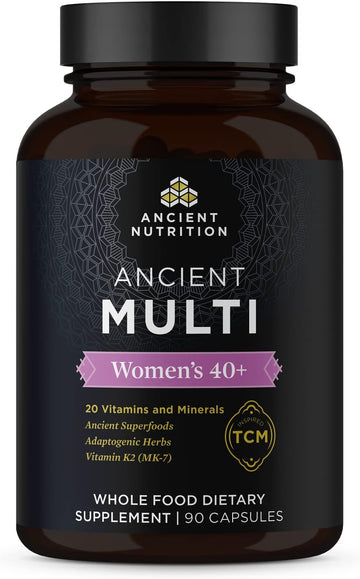 Ancient Nutrition Multivitamin For Women 40, Multi Vitamin And Immune Support With Vitamin D & C, 20 Vitamins And Minerals, Stress And Sleep Support, Supports Bone And Blood Health, 90 Capsules