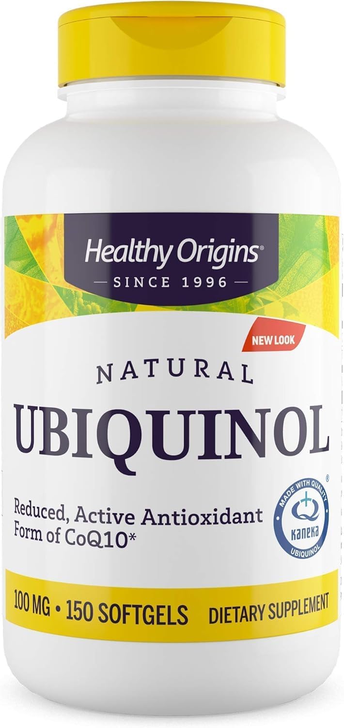 Healthy Origins Ubiquinol 100 Mg (Kaneka Qh, Non-Gmo, Gluten Free, Heart Support, Energy Support), 150 Softgels