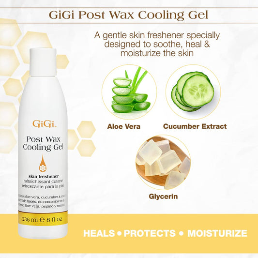 Gigi Post Waxing Essentials Kit, Pre & Post Wax Care Set Waxing Treatments, Skin Prep & Aftercare For Smooth Hair Removal, 2 Oz Each