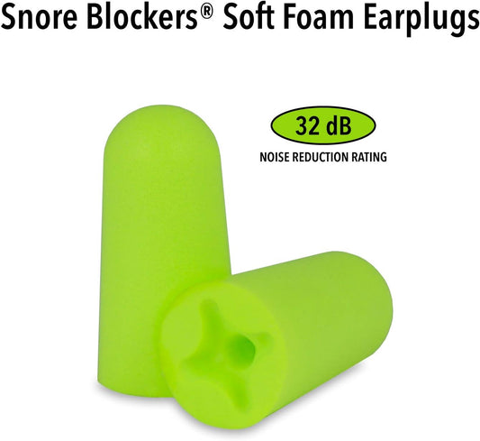 Mack's Snore Blockers Soft Foam Earplugs, 100 Pair Tub ? Individually Wrapped ? 32 dB High NRR, 37 dB SNR ? Comfortable Ear Plugs for Sleeping, Snoring, Loud Noise and Travel