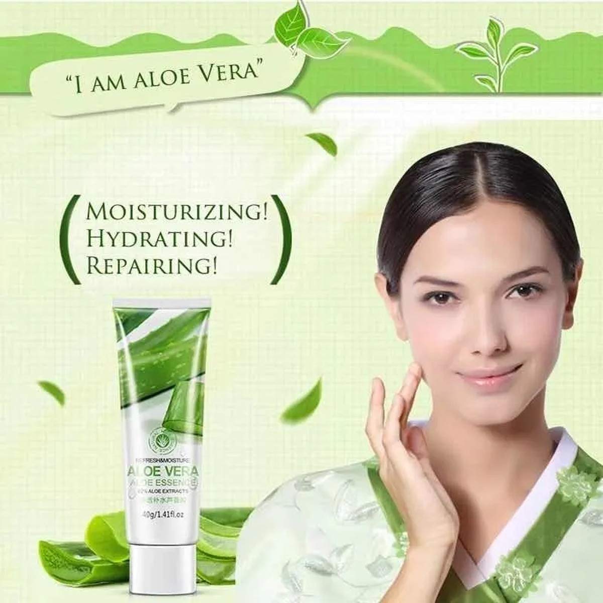 Bioaqua 92% Aloe Vera Essence Refresh Moisture Purifying Smooth Face Body Hydrates Skin Care 40G/1.41Fl.Oz : Beauty & Personal Care