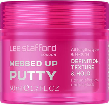 Lee Stafford Hair Styling Pomade | Messed Up Putty - Lighweight, Pliable Manipulator Shaping Wax For All Lengths, Firm Hold For Texturising & Definition, Gum Paste For Men & Women, 50 Ml