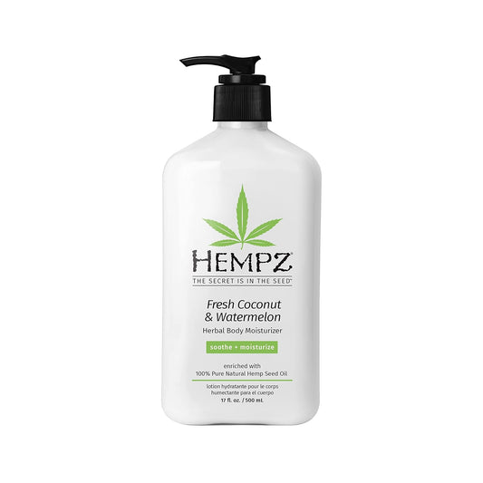 Hempz Body Lotion - Fresh Coconut & Watermelon Daily Moisturizing Cream, Shea Butter Body Moisturizer - Skin Care Products, Hemp Seed Oil - Large