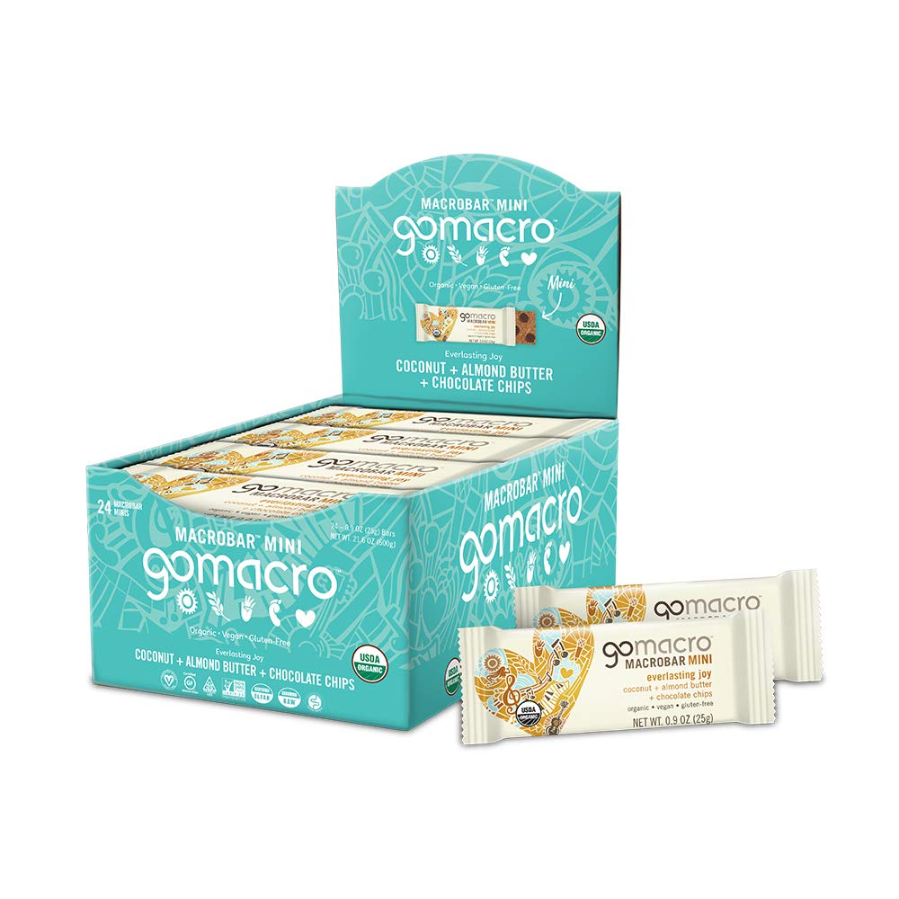 GoMacro MacroBar Organic Vegan Protein Bars + MacroBar Mini Organic Vegan Snack Bars : Health & Household