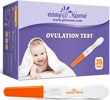 Easy@Home 25 Ovulation Predictor Kit Test Sticks, FSA Eligible Midstream Fertility Tests, Powered by Premom Ovulation Predictor App and Period Tracking