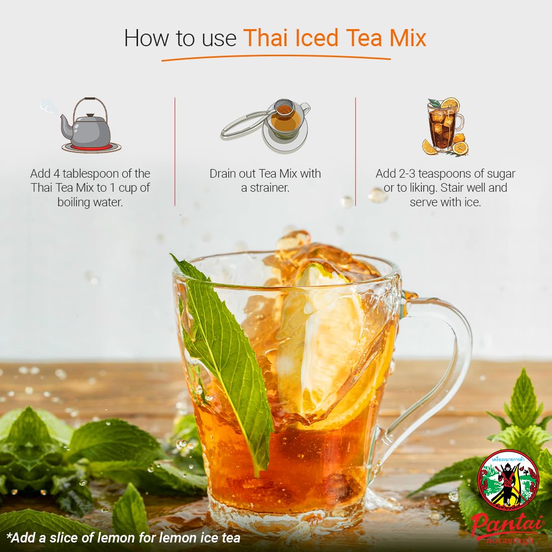 Thai Iced Tea Mix, Traditional Restaurant Style, 16 Oz. (Pack Of 2)