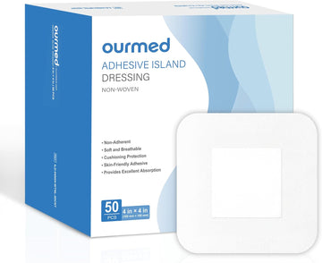 Ourmed Sterile Wound Plasters 15 X 15 Cm, Self-Adhesive Sterile Wound Dressing With Strong Adhesion, Protects Against Cuts And Scratches, Painless To Remove, Individually Wrapped, Pack Of 25