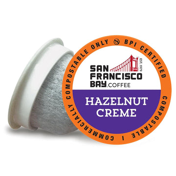 San Francisco Bay Compostable Coffee Pods - Hazelnut Crème (80 Ct) K Cup Compatible including Keurig 2.0, Flavored, Medium Roast