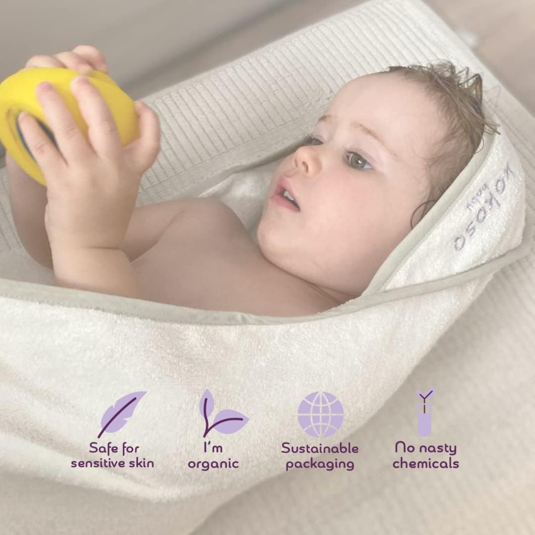 Kokoso Baby Organic Cotton Baby Towel - Dry and Protect Your Little One’s Delicate Skin - Made with Low-twist, Eco-friendly Yarn - Cute Unisex Design - 75cm x 75cm : Amazon.co.uk: Baby Products