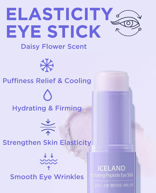 The Saem Iceland Hydrating Eye Stick 0.24Oz - Cooling Eye Balm For Dark Circles And Puffiness – Under Eye Treatment - Reduce Wrinkles And Moisturizing - Minimize Dark & Puffy Eyes - Aqua Scent