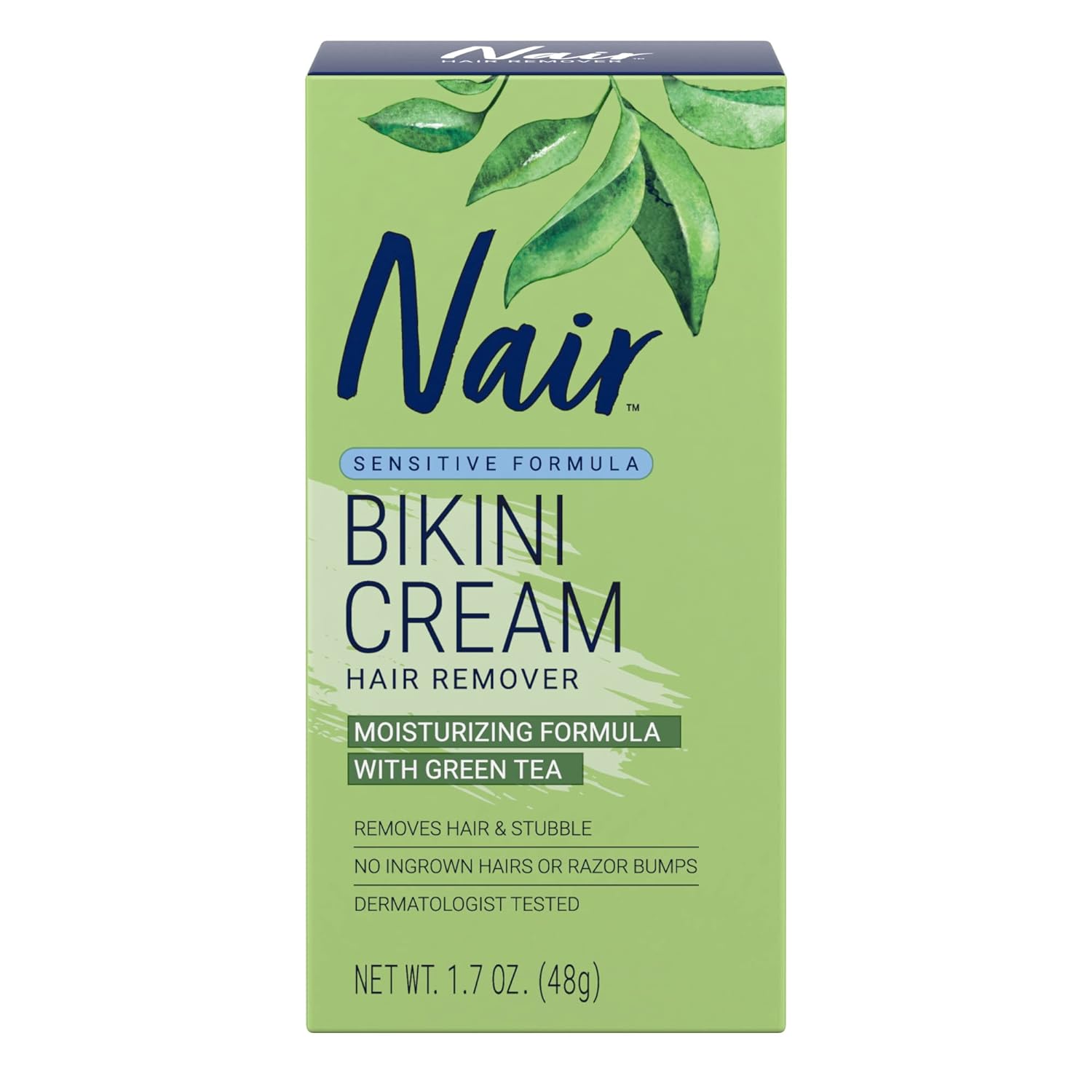 Nair Bikini Cream With Green Tea Sensitive Formula, 1.7 Ounce