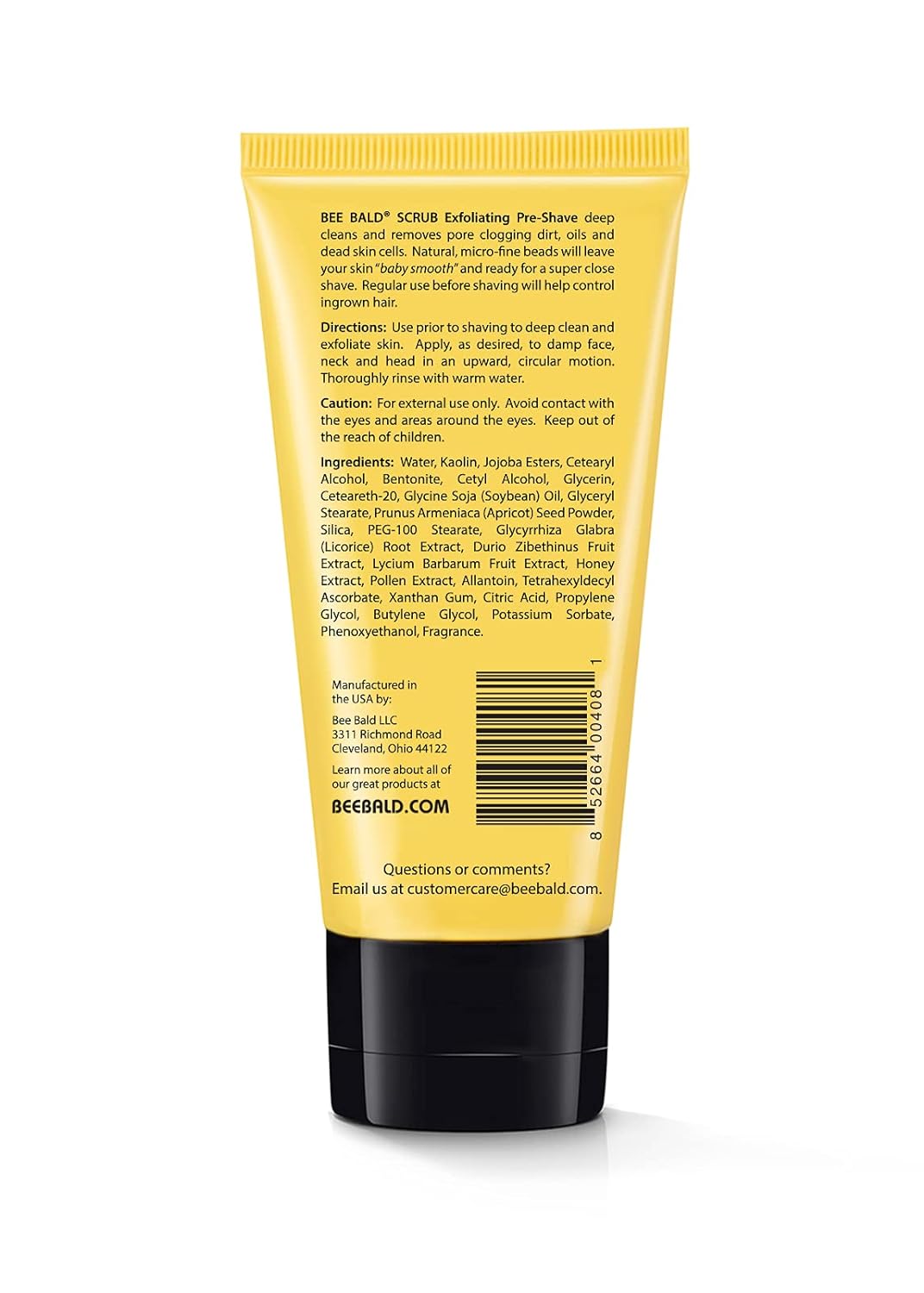 BEE BALD SCRUB Exfoliating Pre-Shave deep cleans & removes pore clogging dirt, oil & dry, flaky skin. Prepares skin for a ‘super close shave’ leaving it ‘smoother than a baby's behind' 3 Fl Oz : Beauty & Personal Care