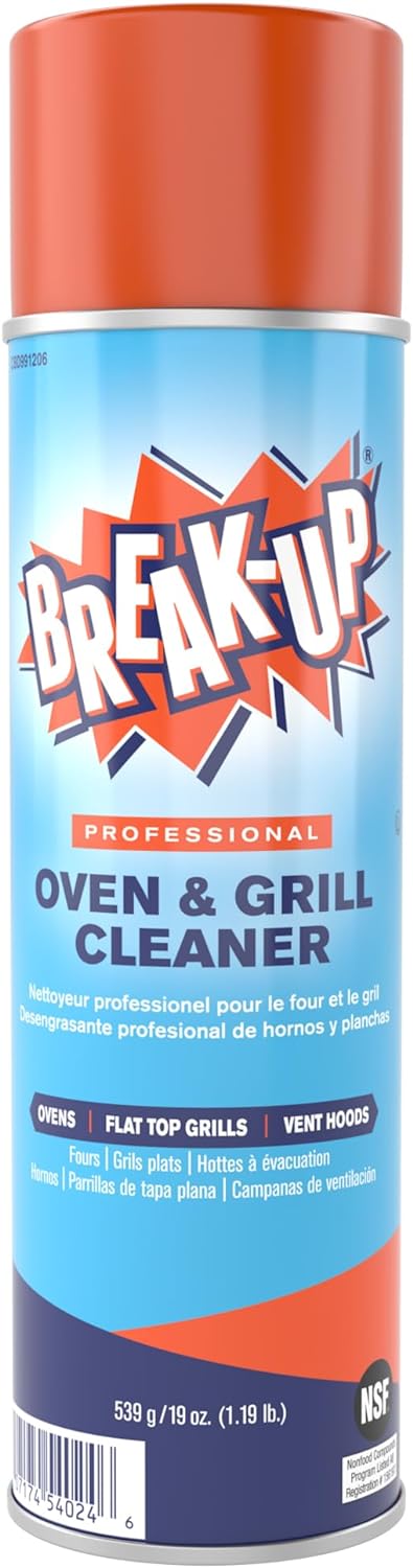 Diversey CBD991206 Break-Up Professional Oven & Grill Cleaner, Heavy Duty Spray Removes Baked on Grease, Aerosol, 19-Ounce