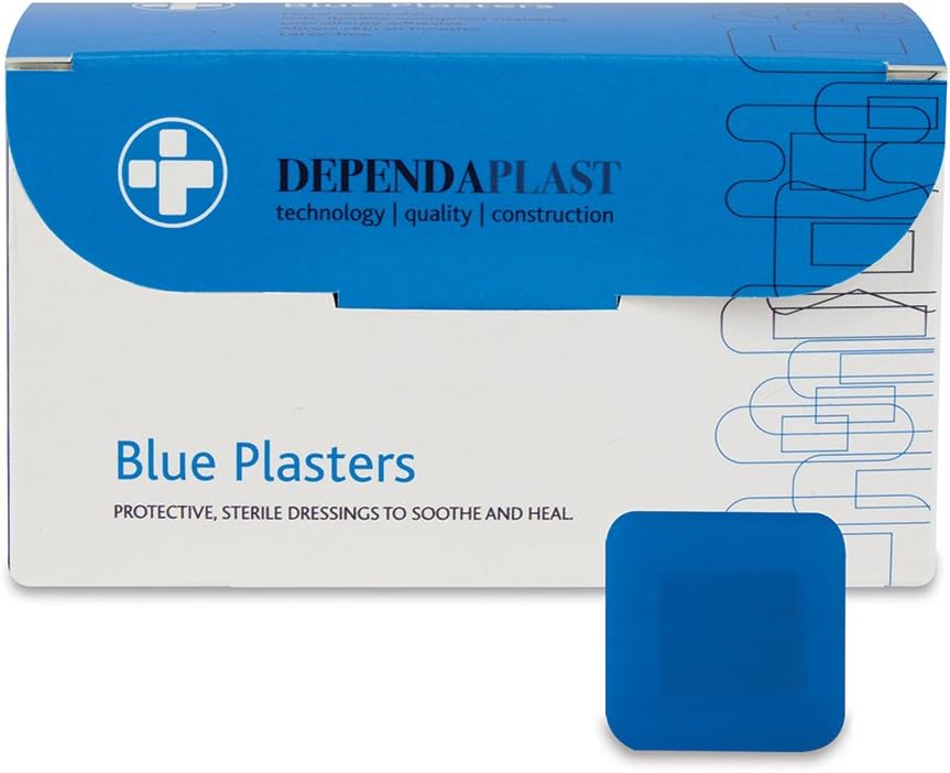 Reliance Medical Dependaplast Rel541 Food Area Plaster, 4 Cm X 4 Cm, Blue (Pack Of 100)