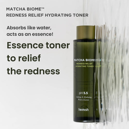 Heimish Matcha Biome Redness Relief Hydrating Toner 5.07 Fl.Oz / 150 Ml | Calming Skin Trouble And Reduce Redness | Relief Skin, Low Irritation, Brightening, Anti-Wrinkle, Low Ph, Water Essence Toner