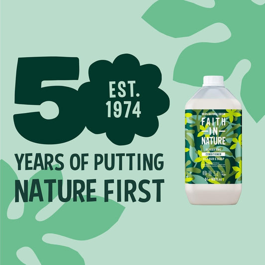 Faith In Nature Natural Seaweed & Citrus Conditioner, Detoxifying For Oily Hair & Scalp, Vegan & Cruelty Free, No Sls, Silicones Or Parabens, 5L Refill Pack