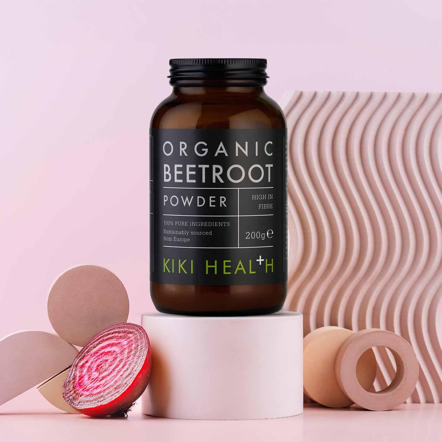 Kiki Health - Organic Beetroot Powder - 100% Pure, Rich Source of Dietary Nitrates - Natural Sweetener & Flavour - High in Fibre, Natural & Healthy Food Dye, Delicious Recipes - 200g : Amazon.co.uk: Grocery