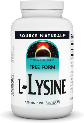 Source Naturals L-Lysine Free Form -Amino Acid Supplement Supports Energy Formation & Collagen - 200 Capsules