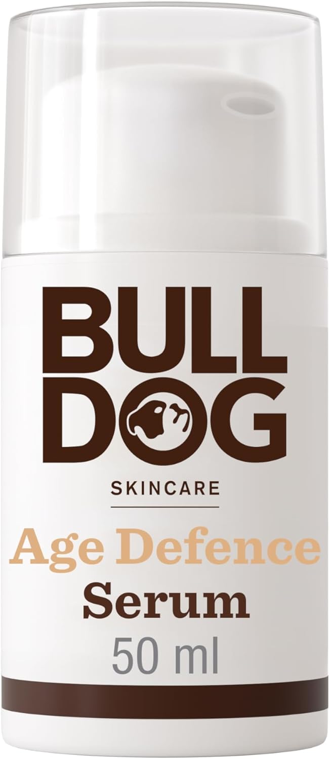 Bulldog Skincare Age Defence Face Serum For Men, Face Moisturiser For Mature Skin, Reduces Signs Of Ageing, Enriched With Brown Algae, 50Ml (Pack Of 2)