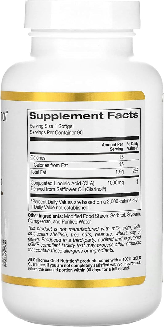 California Gold Nutrition CLA, Conjugated Linoleic Acid, 1,000 mg, 90 Softgels