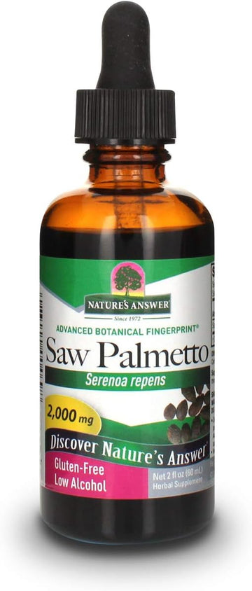Natures' Answer Saw Palmetto Berry with Organic Alcohol, 2- s | Prostate Support | Natural Urinary Health | Promotes Hair Growth