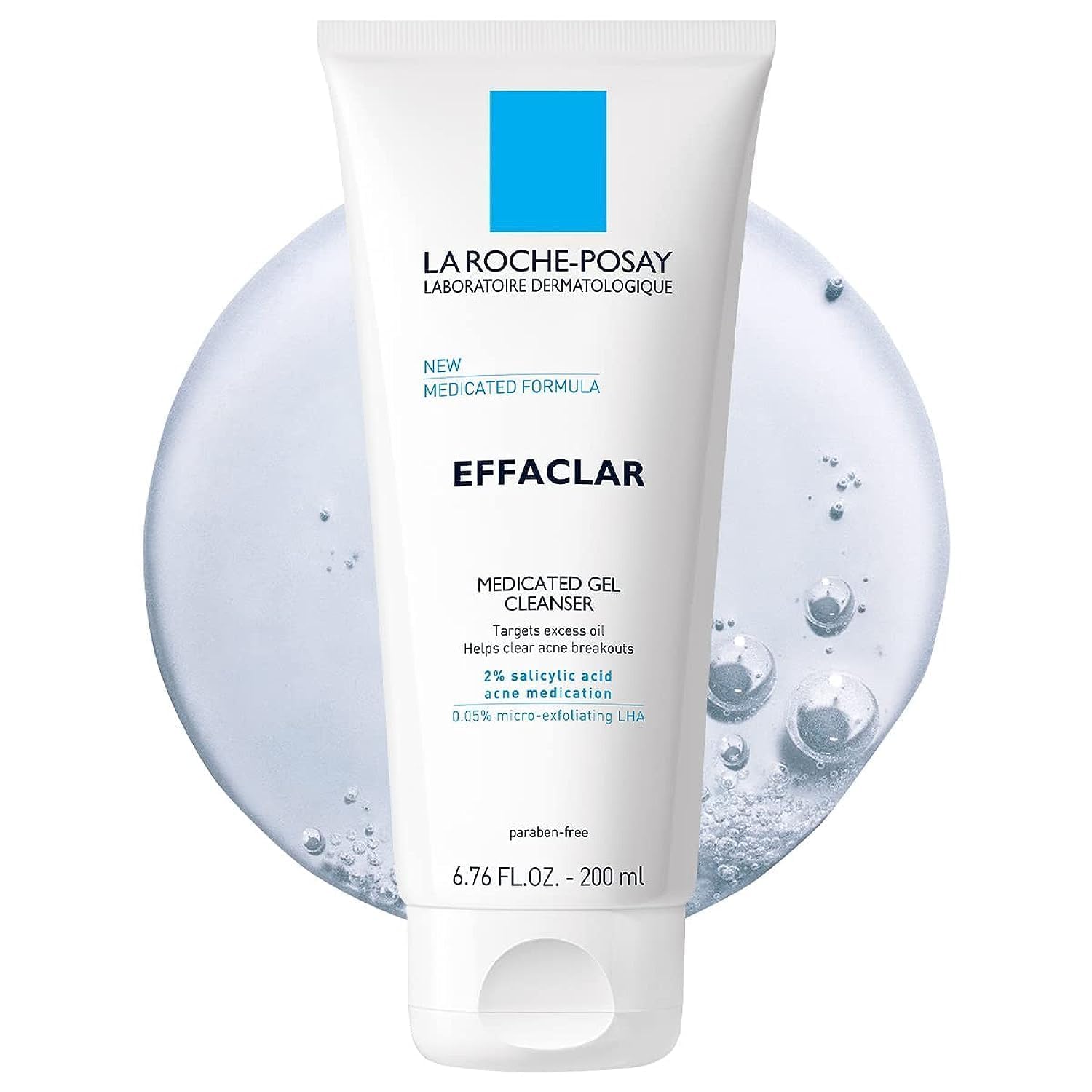 La Roche-Posay Effaclar Medicated Gel Cleanser, 2% Salicylic Acid Cleanser + Lha + Glycerin, Foaming Acne Face Wash, Helps Clear & Prevent Acne Breakouts, Oil Free, Targets Excess Oil