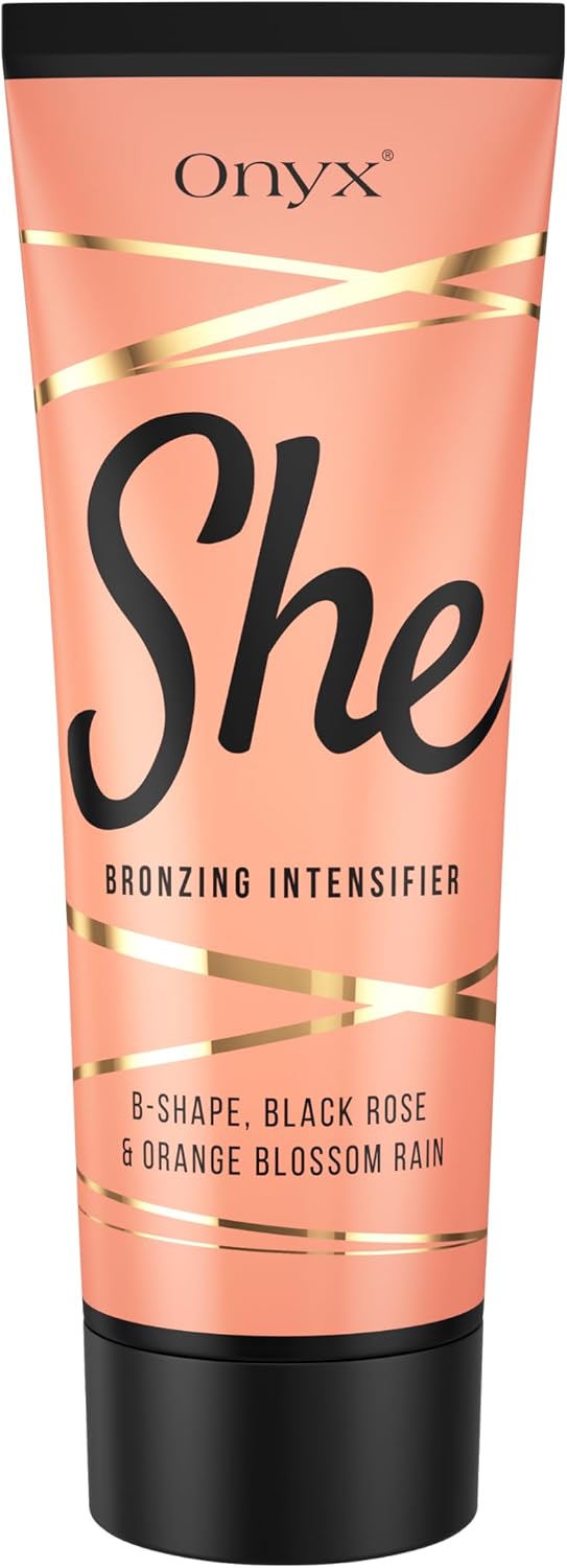 Onyx She Face Sunbed Cream | Bronzing Accelerator For Women | Deep Tan Enhancer For Indoor & Outdoor Use | Hydrating Formula With Anti-Cellulite Benefits | Smooth, Even, Long-Lasting Sun-Kissed Glow