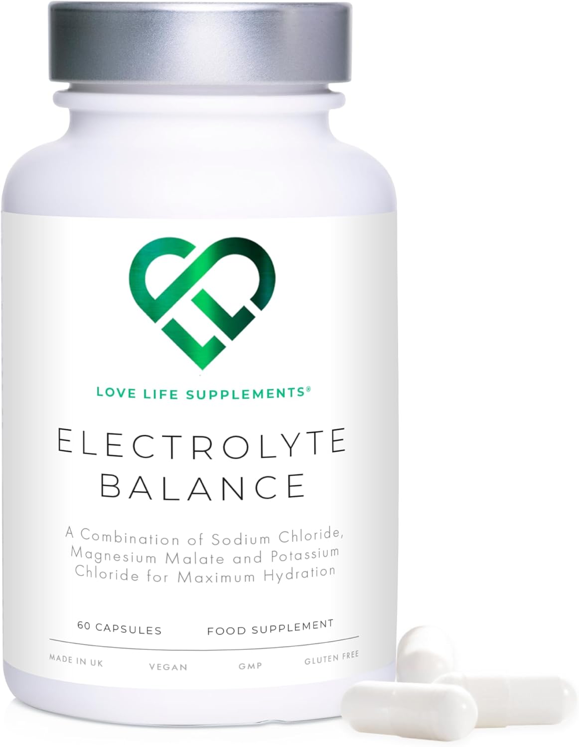 Ultimate Electrolytes Powder Unflavoured, 500Mg Sodium, 500Mg Potassium, 150Mg Magnesium, 96G - 30 Servings, Pink Himalayan Salt For Hydration, Sweetened With Stevia - Love Life Supplements