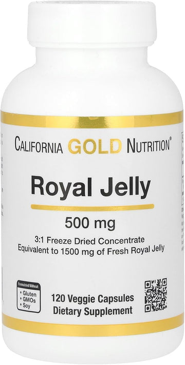 California Gold Nutrition Royal Jelly, 500 Mg, 120 Veggie Capsules